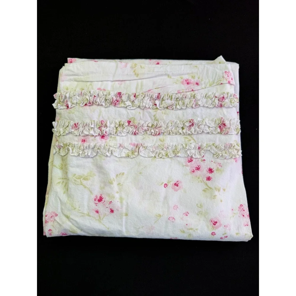 Simply Shabby Chic Cherry Blossom RUFFLES Vintage Shower Curtain French Country